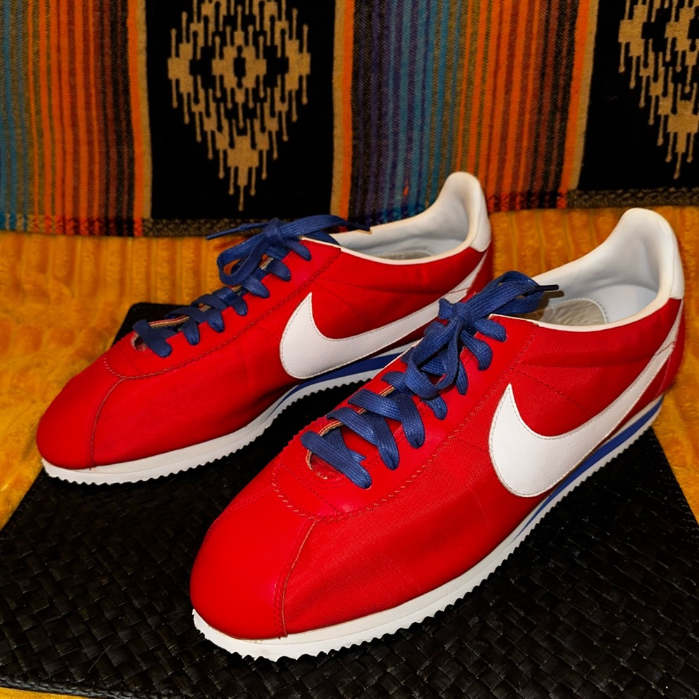 Nike Classic Cortez Nylon Red White Blue Sz 13